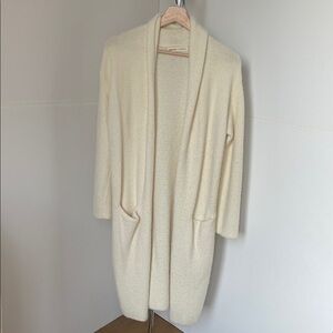 Women’s Anthropologie “Sleeping On Snow” open-front cardigan in cream. Size XSP
